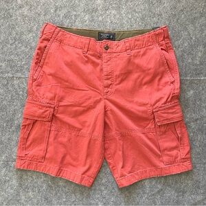 Abercrombie & Fitch Cargo Shorts Mens 36 Salmon Coral 10" Inseam Drawstring